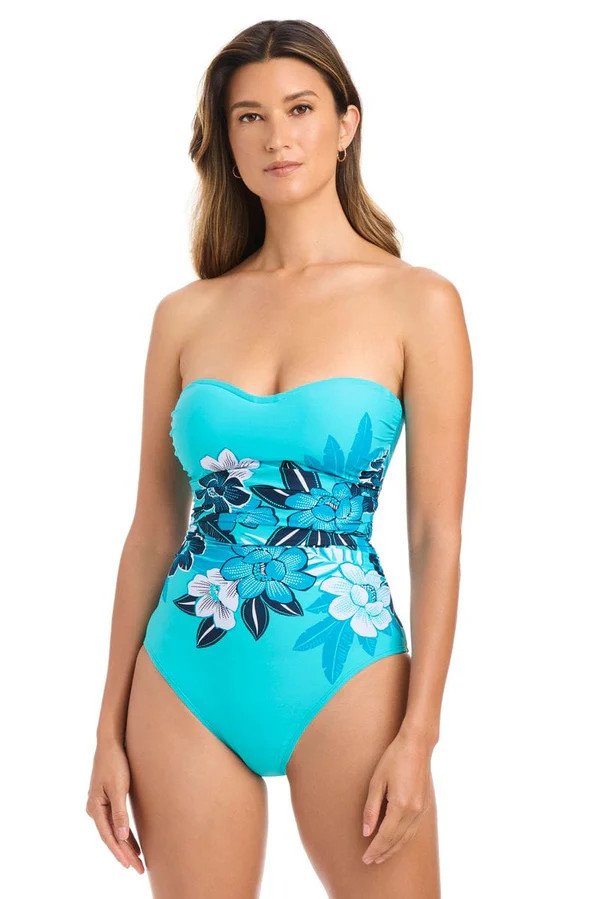 Moody Blooms Shirred Mio One-Piece Swimsuit | Bleu Rod Beattie