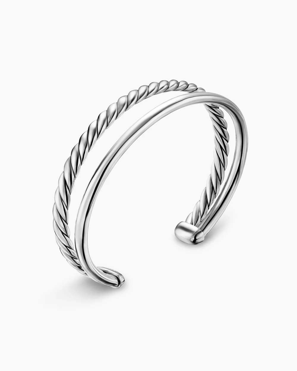 David Yurman | DY Mercer Two Row Cuff Bracelet in Sterling Silver, 8mm | David Yurman