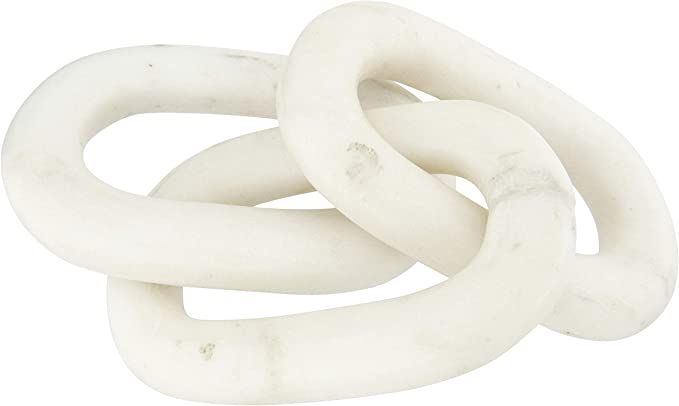 Bloomingville 13" L Decorative Marble Figurine Chain Link, White | Amazon (CA)
