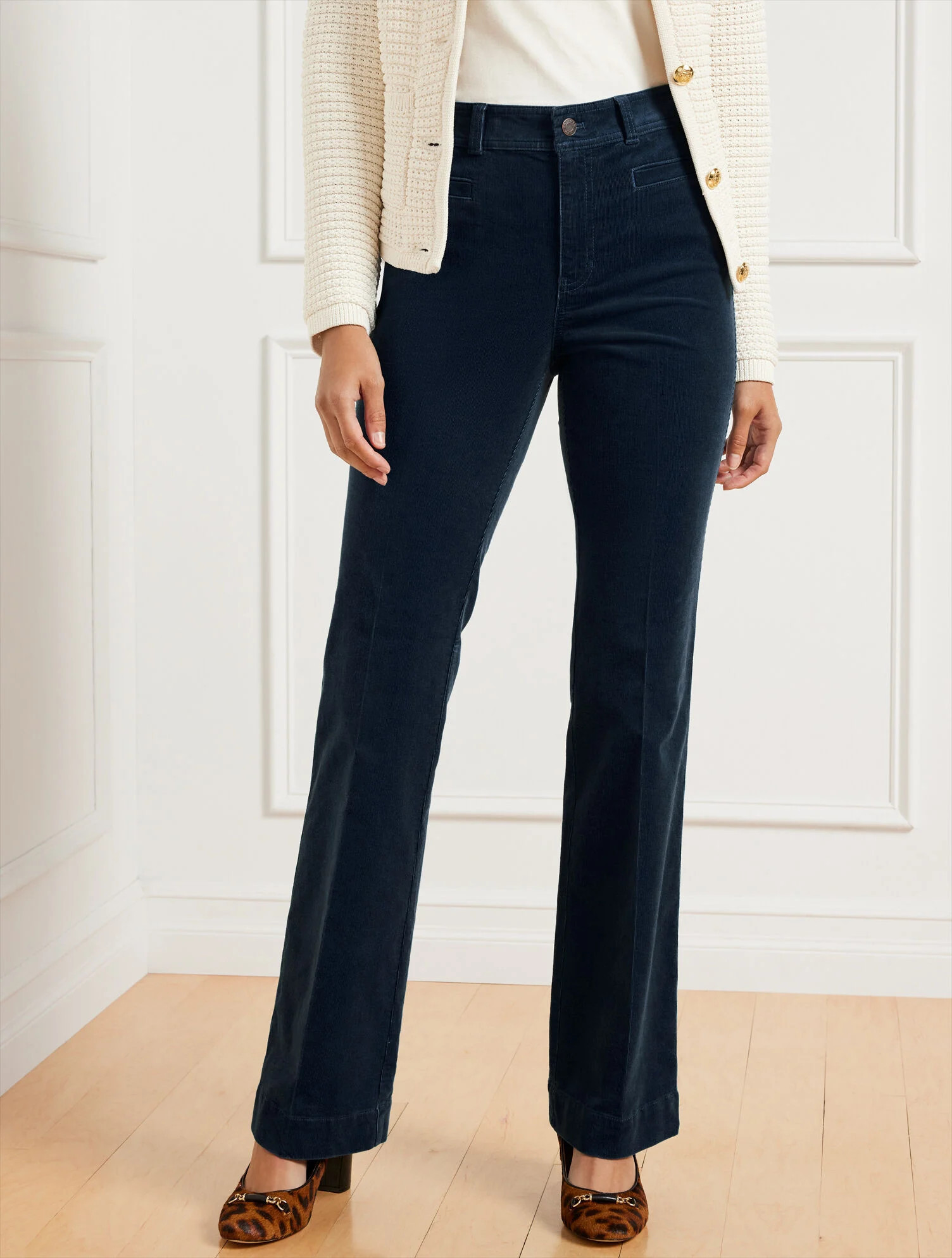Stretch Corduroy Flare Leg Pants | Talbots