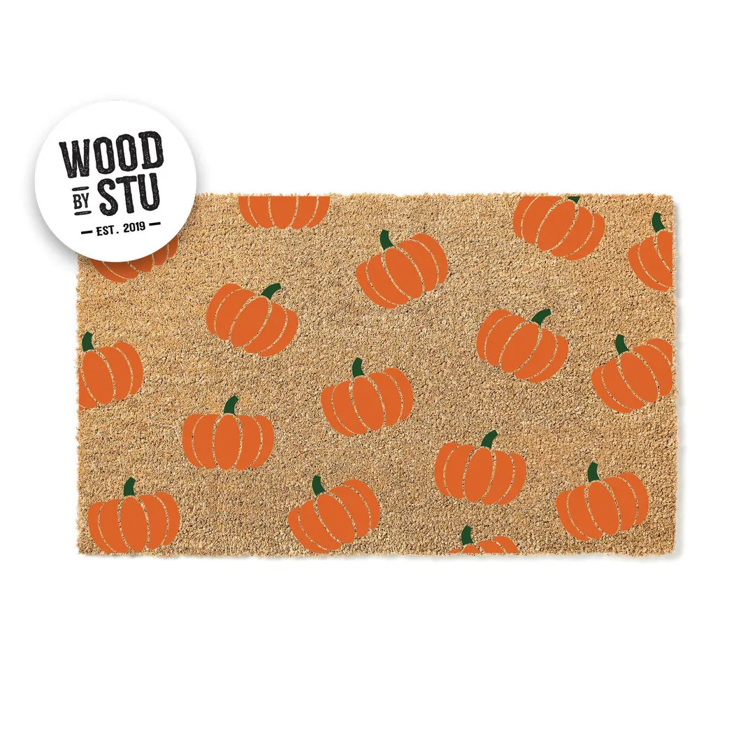 Pumpkin Pattern Doormat – Fall Door Mat – Welcome Mat – Cute Pumpkin Halloween – Its Fall... | Etsy (US)