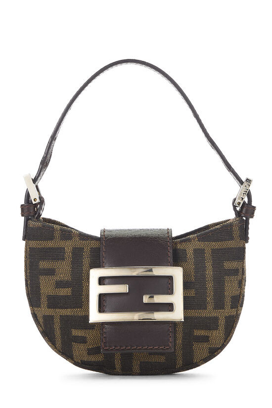 Fendi Brown Zucca Croissant Mini QBB04W3J09031 | WGACA | What Goes Around Comes Around
