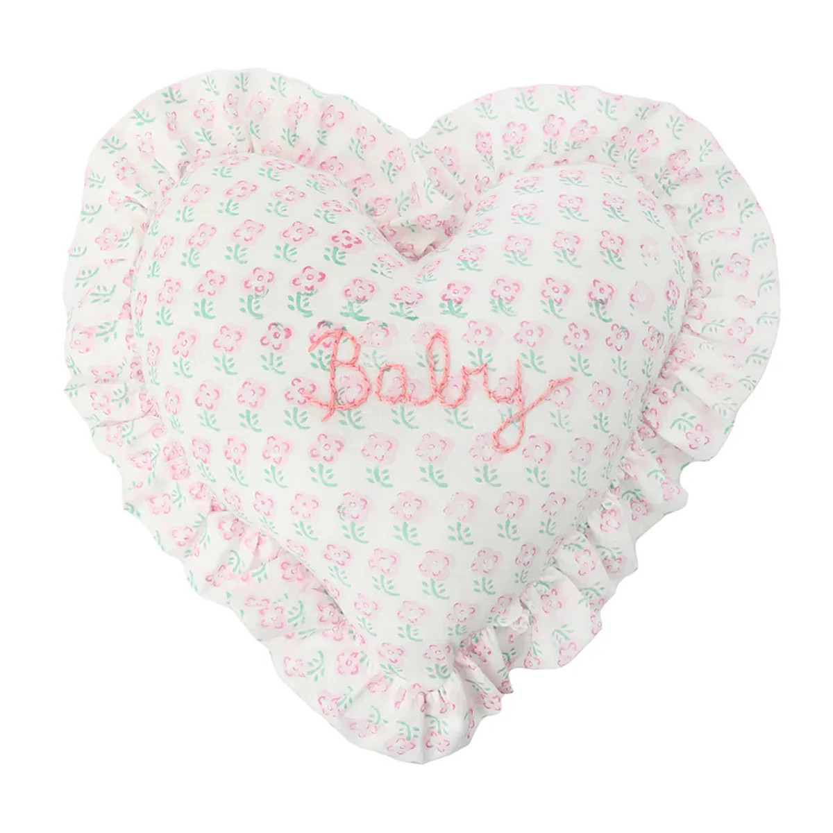 Baby Heart Ruffle Pillow | Over The Moon