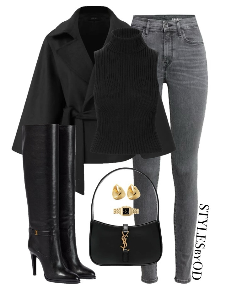Sleek & polished in dark shades🌌  Which look are you choosing? All black♣️ or brown touches🤎

#minimalstyle #nightoutfit #streetchic #classy #cleangirl #allblackoutfit
Black knee high boots, black belted wool coat, turtleneck sweater, casual and chic night outfit using brown and black shades 

#LTKFindsUnder100 #LTKSeasonal #LTKootd