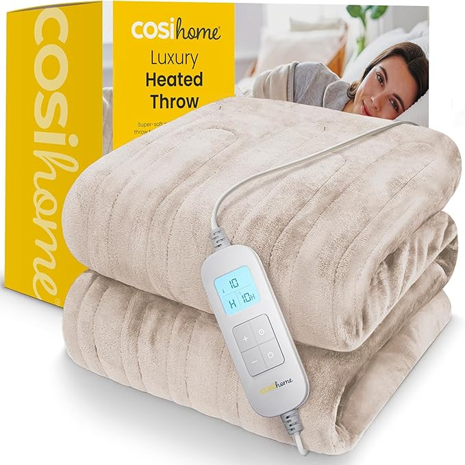Cosi Home® Luxury Heated Throw - Electric Blanket - Extra Large Heated Blanket, Machine Washable... | Amazon (UK)