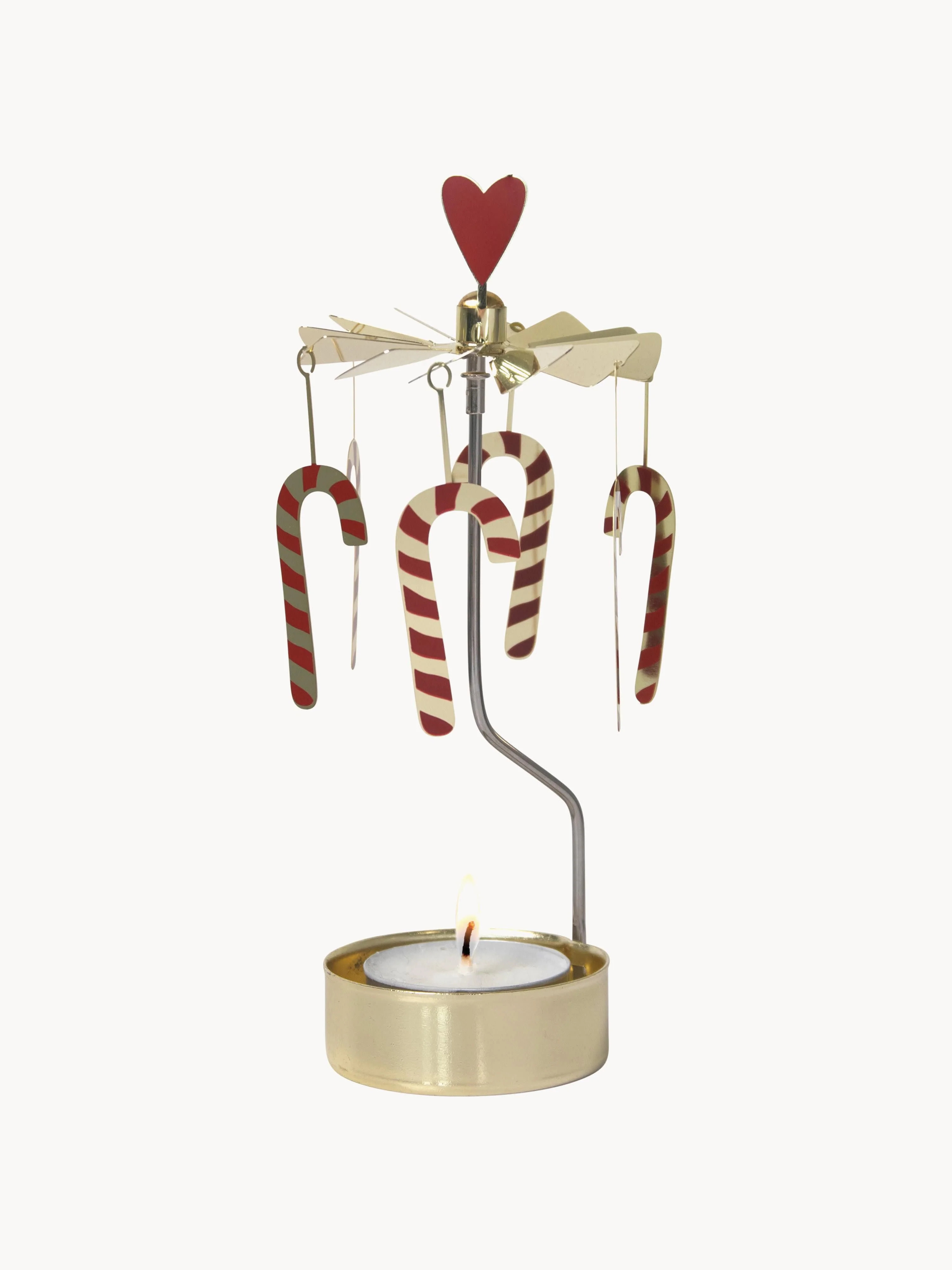 Christmas Tealight Holder Polkagris, Rotatable | Westwing EU