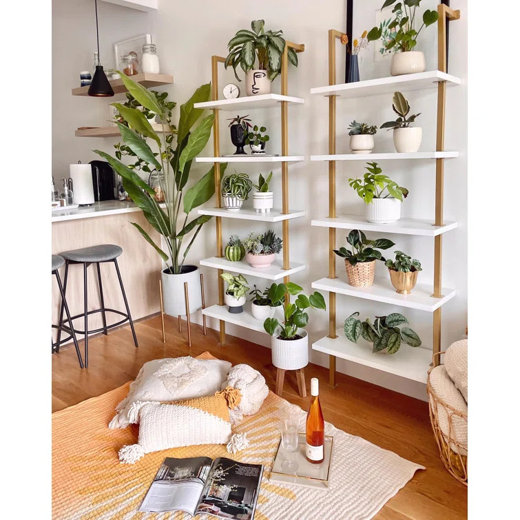 Kanissa 72.5" H x 24" W Steel Ladder Bookcase | Wayfair Professional