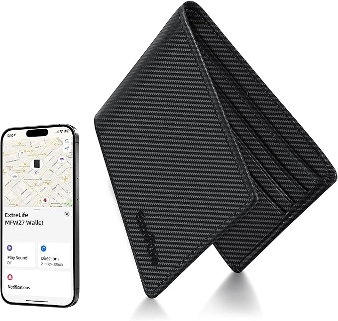 Wallet for Men, Built-in Bluetooth Tracker with Apple Find My (iOS Only), RFID Blocking Bifold Me... | Amazon (US)
