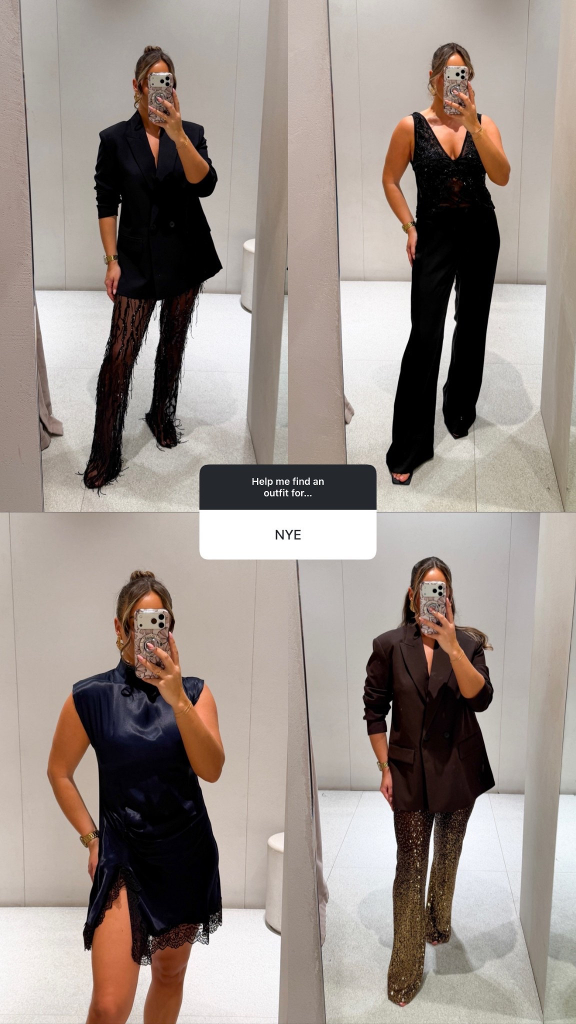 New Year’s Eve outfit Inspo ✨

NYE OUTFIT, party wear, sequin trousers, satin trousers, dress 

#LTKdatenight #LTKpartywear #LTKfestive