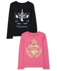 Girls Long Sleeve 'Princess' Graphic Tee 2-Pack | The Children's Place