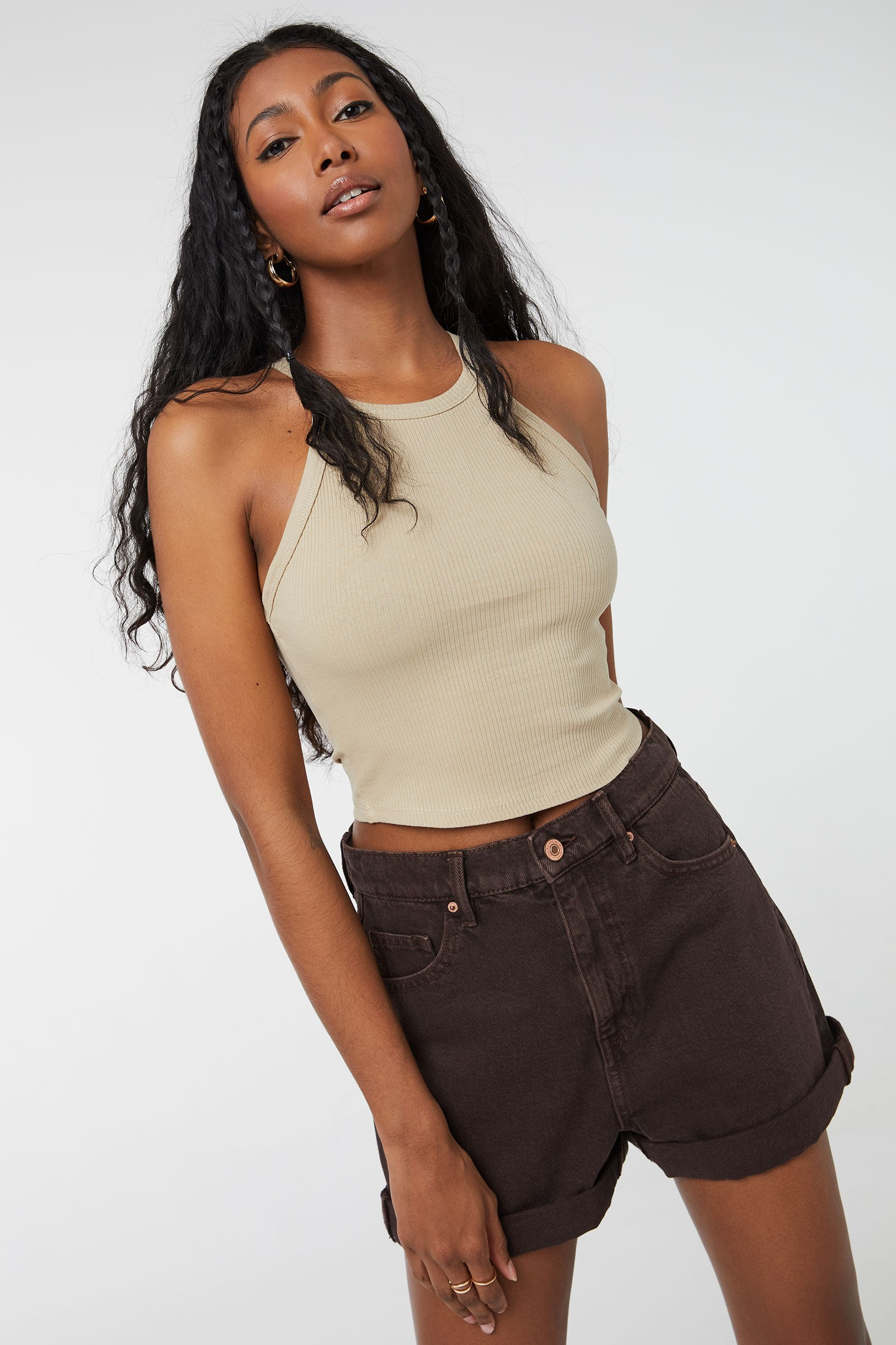 Basic Cotton Halter Tank | Ardene