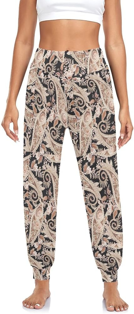 Women's Yoga Pants Abstract Ethnic Workout Sweatpants, Elastic Waist Joggers Harem Trousers Flare... | Amazon (US)