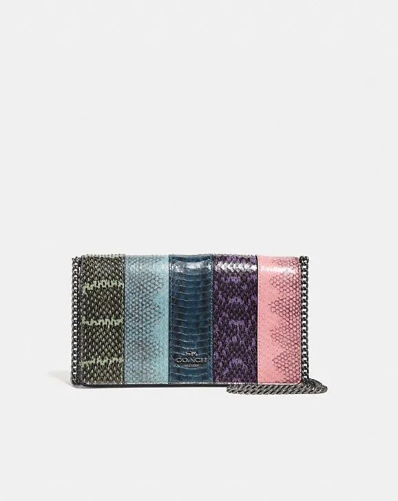 Callie Foldover Chain Clutch in Ombre Snakeskin | Coach (US)