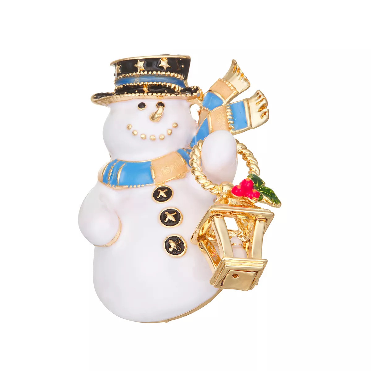 Napier Gold Tone Enameled Snowman Pin | Kohl's
