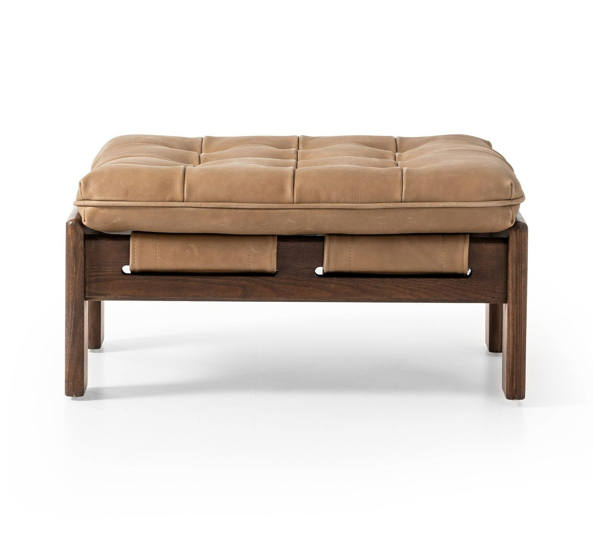 Callum Leather Ottoman | Pottery Barn (US)