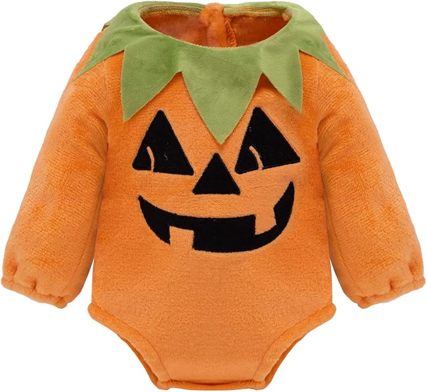 Infant Baby Boys Girls Halloween Pumpkin Romper Costumes Jumpsuit Outfit with Hat | Amazon (US)