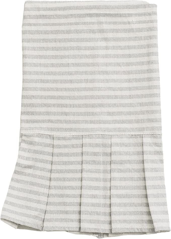 Amazon.com: Sweet Water Decor Striped Tea Towel with Ruffle | Large Size 28 x 18 inches | Cream w... | Amazon (US)