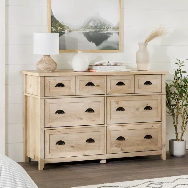 Manor Park Farmhouse 6 Drawer Dresser, White Oak | Walmart (US)