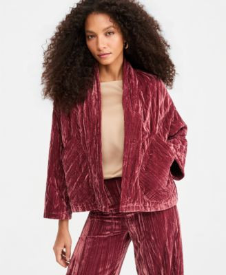 Emme Marella Emmeccesso Quilted Velvet Jacket - Dark Grey | Macy's