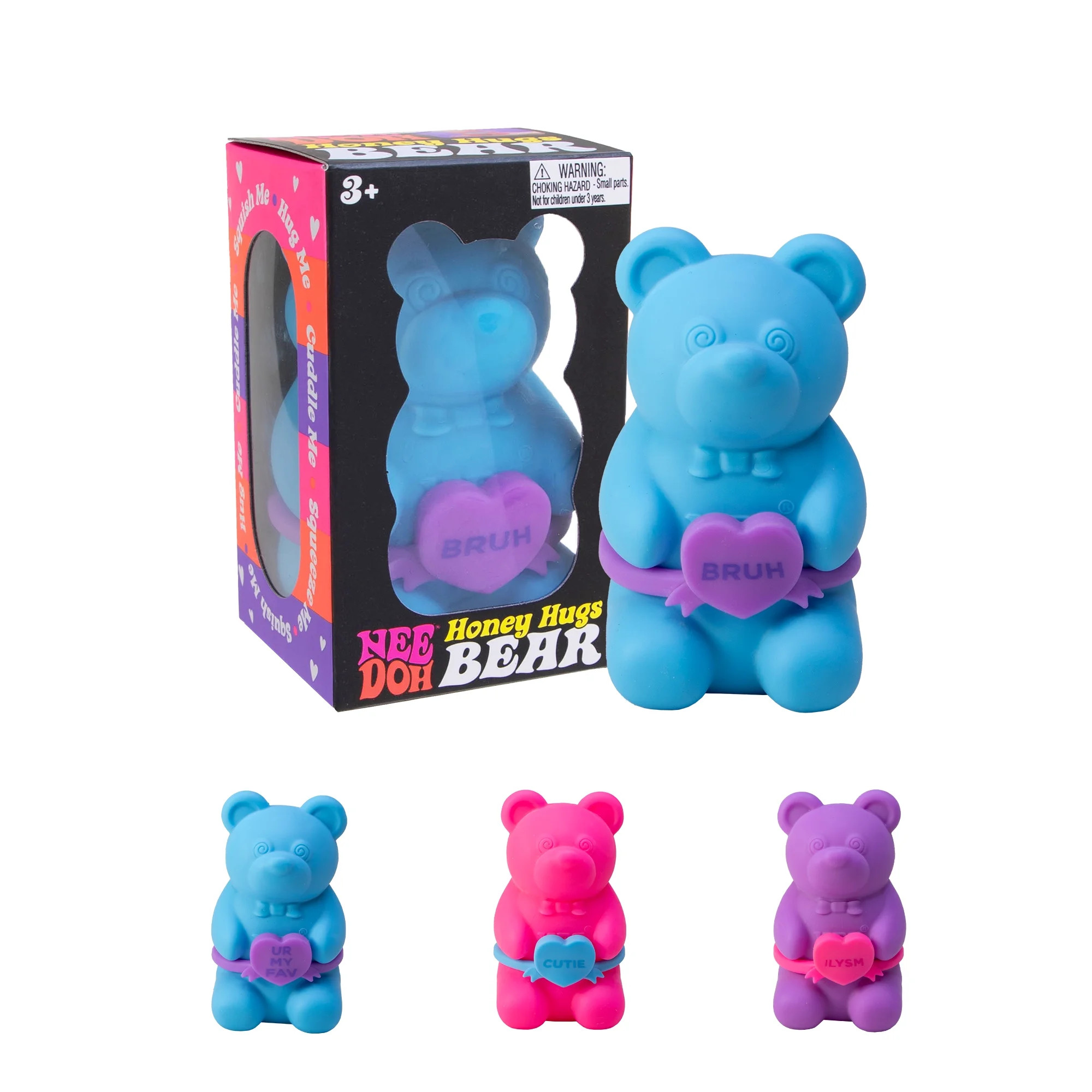 NeeDoh Honey Hugs Bear - Squishy Novelty Toy with Heart Shape Saying, Children Ages 3+ | Walmart (US)