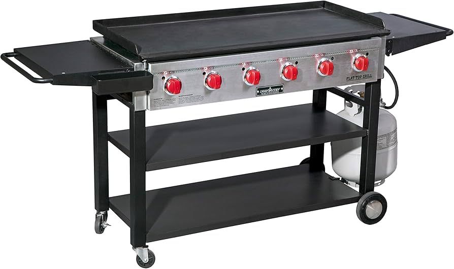 6-Burner 900 Flat Top Grill w/ 877 sq in Pre-Seasoned Cold Rolled Steel Griddle | Amazon (US)