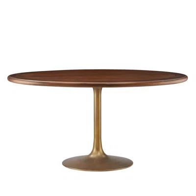 Lippa Round Pedestal Solid Wood And Metal Dining Table | Wayfair North America
