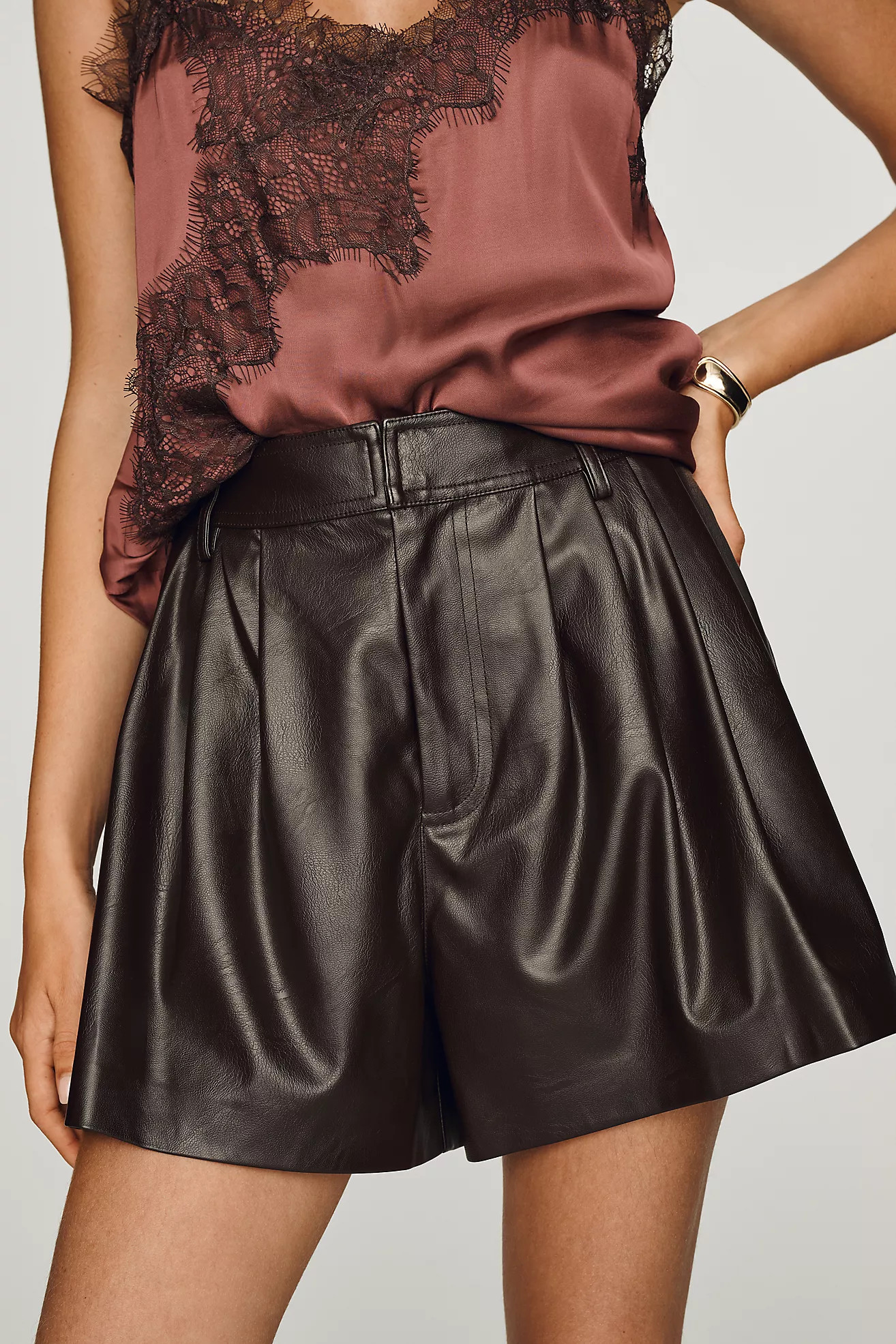 ASTR The Label Atherton Faux-Leather Shorts | Anthropologie (US)