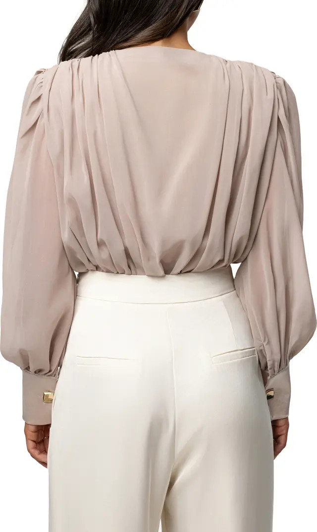 Pleated Long Sleeve Bodysuit | Nordstrom