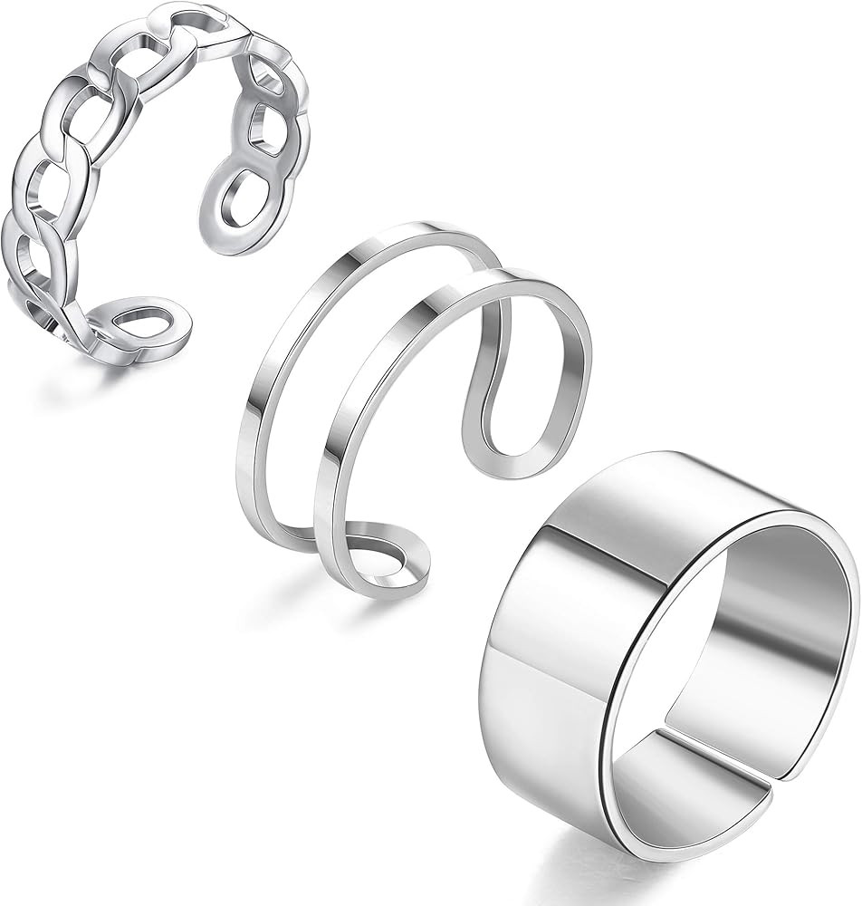 HAIAISO 3-10 Pcs Knuckle Rings Set Stainless Steel Ring Simple Smooth Finger Stackable Rings Set for | Amazon (US)