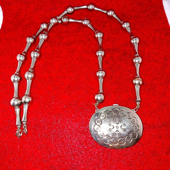 Vintage Necklace Perfume Locket Estee 24" Native American Design Silver-Tone1973 | Poshmark