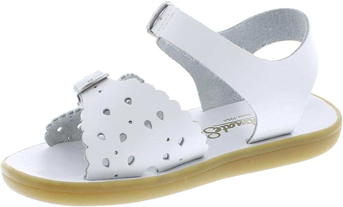 FOOTMATES Ariel Waterproof Leather Strap-Closure Girls’ Sandals with Slip-Resistant, Non-Markin... | Amazon (US)