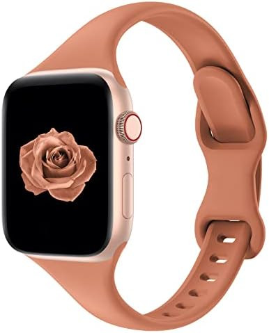 Acrbiutu Bands Compatible with Apple Watch 38mm 40mm 41mm 42mm 44mm 45mm, Slim Thin Narrow Replac... | Amazon (US)