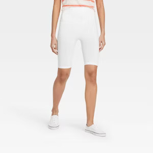 Women's High-Waist Cotton Blend Seamless 7" Inseam Bike Shorts - A New Day™ | Target
