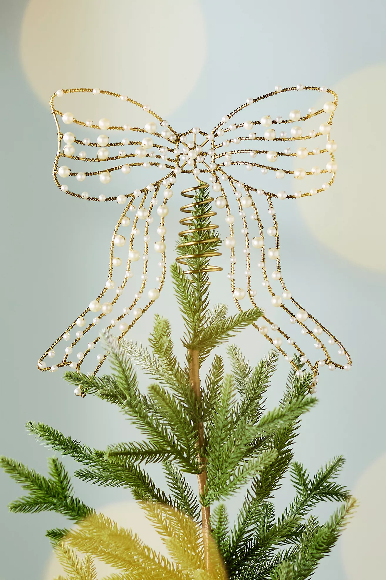 Pearl Metal Bow Tree Topper | Anthropologie (US)