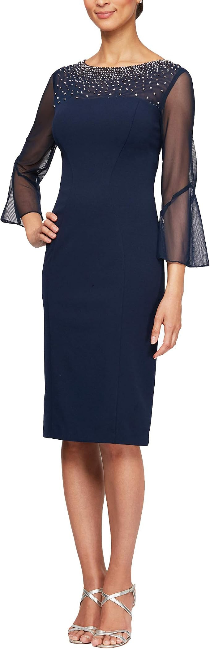 Alex Evenings Women's Short Shift Dress with Embellished Illusion Detail | Amazon (US)