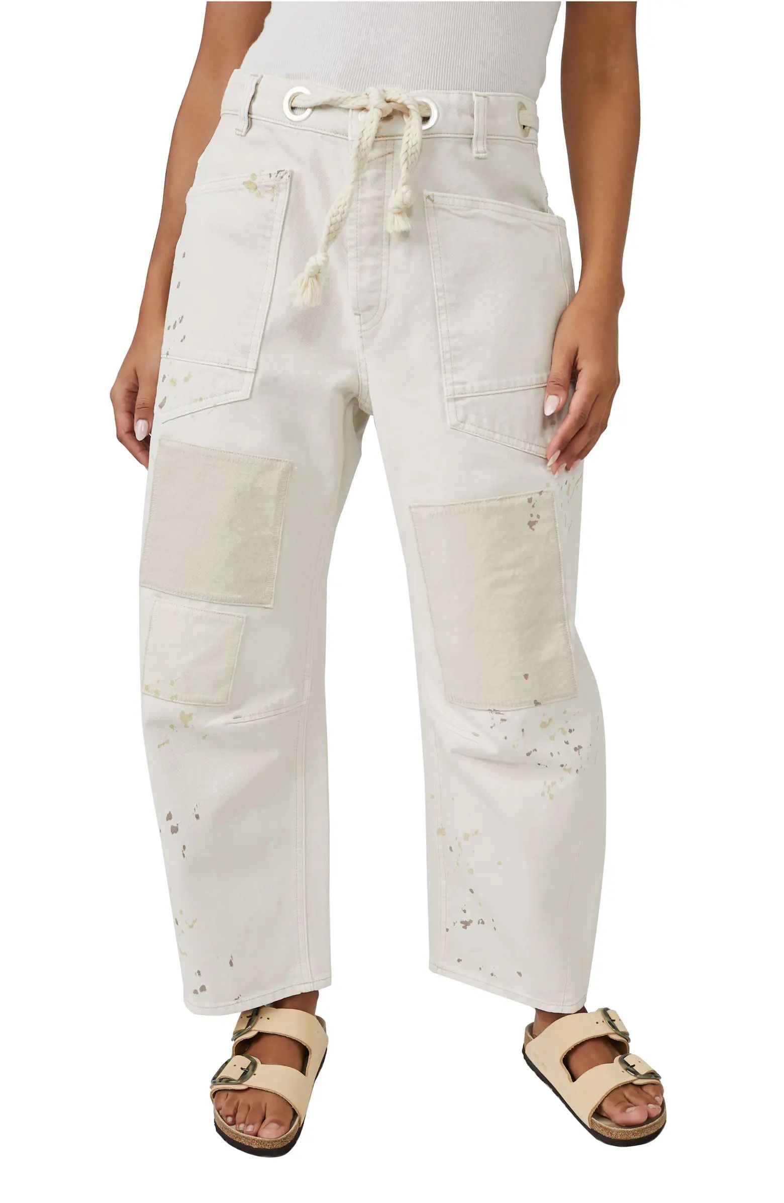 Moxie Paint Fleck Cotton Utility Pants | Nordstrom