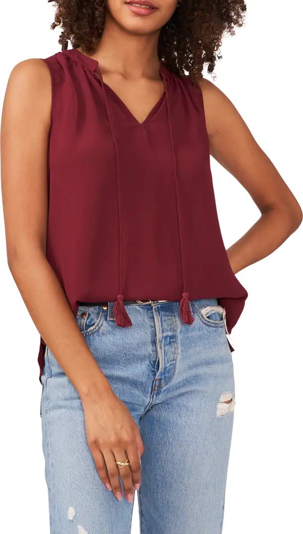 Split Neck Sleeveless Blouse | Nordstrom