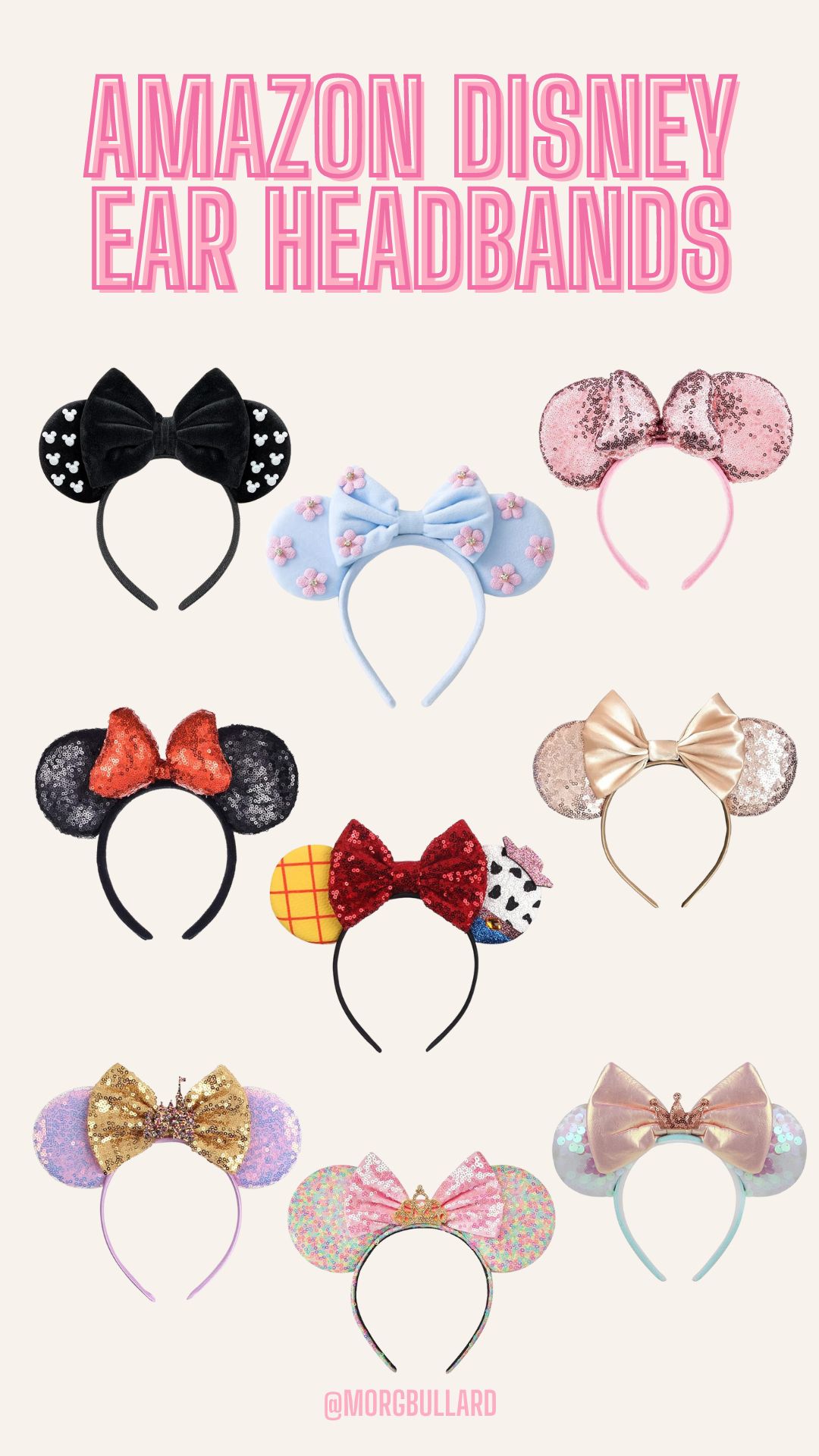 Eisyaa Mouse Ears Bow Headbands, Sequin Classic Red Polka dot Mouse Ears Headband Glitter Party P... | Amazon (US)