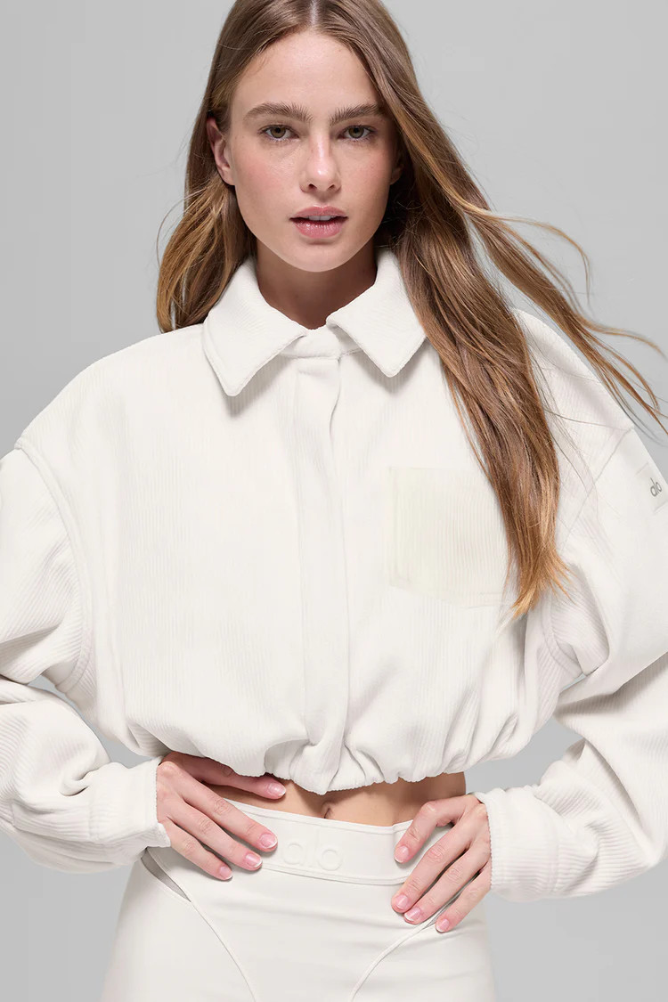 Ribbed Velour Cropped Mountain Side Jacket | Alo Yoga (US)