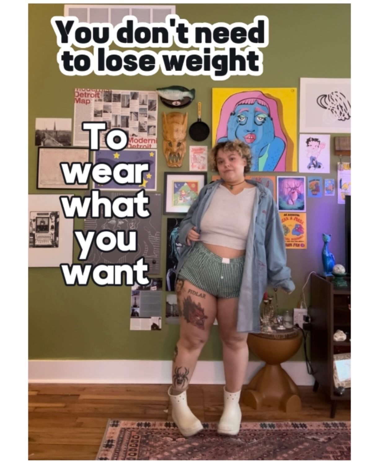 Your body is the least interesting thing about you!! 

It’s the new year and that means that diet culture is at its PEAK! Ward yourself with knowing that you do not have to change your body to have value, worth, or be hot and cool!

You do not need to lose weight to wear what you want. You can wear it right now! 

Cellulite, thick thighs, a big tummy? All normal and not even interesting! Chances are no one noticed BUT YOU! 
…

Plus-size style, body positivity

#normalizenormalbodies #dietcultureistoxic #toxicbeautystandards #youareenough #mentalhealthawareness