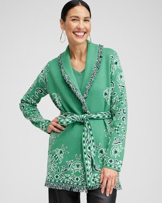 Fringe Bandana Print Cardigan | Chico's