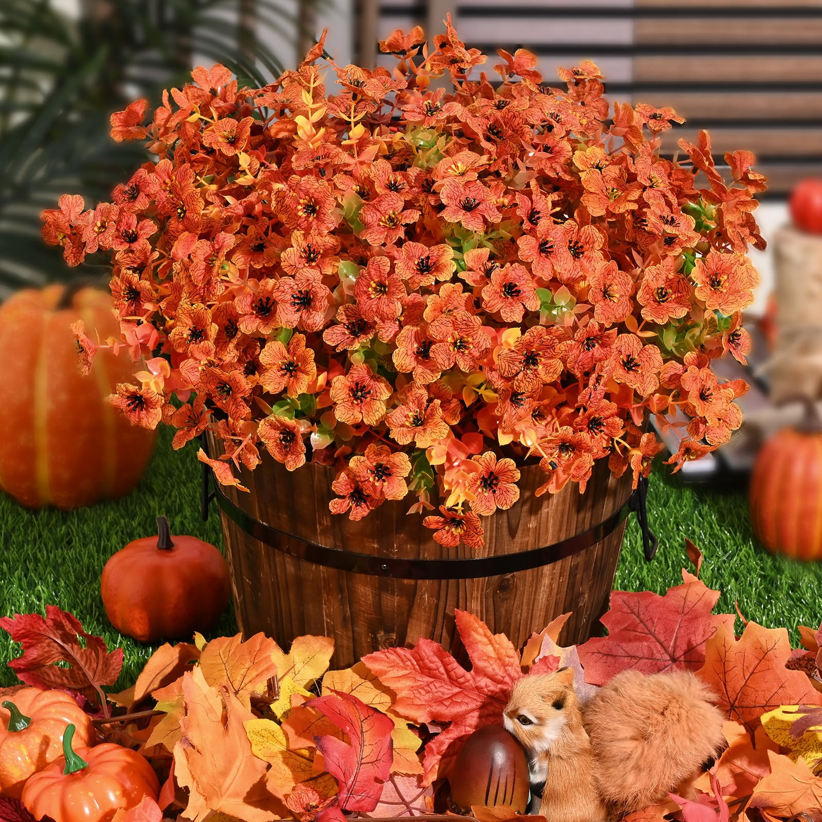 Elyum Faux Mums for Outdoors-18 Bundles Fake Mums Artificial Fall Flowers, UV Protected Artificia... | Amazon (US)