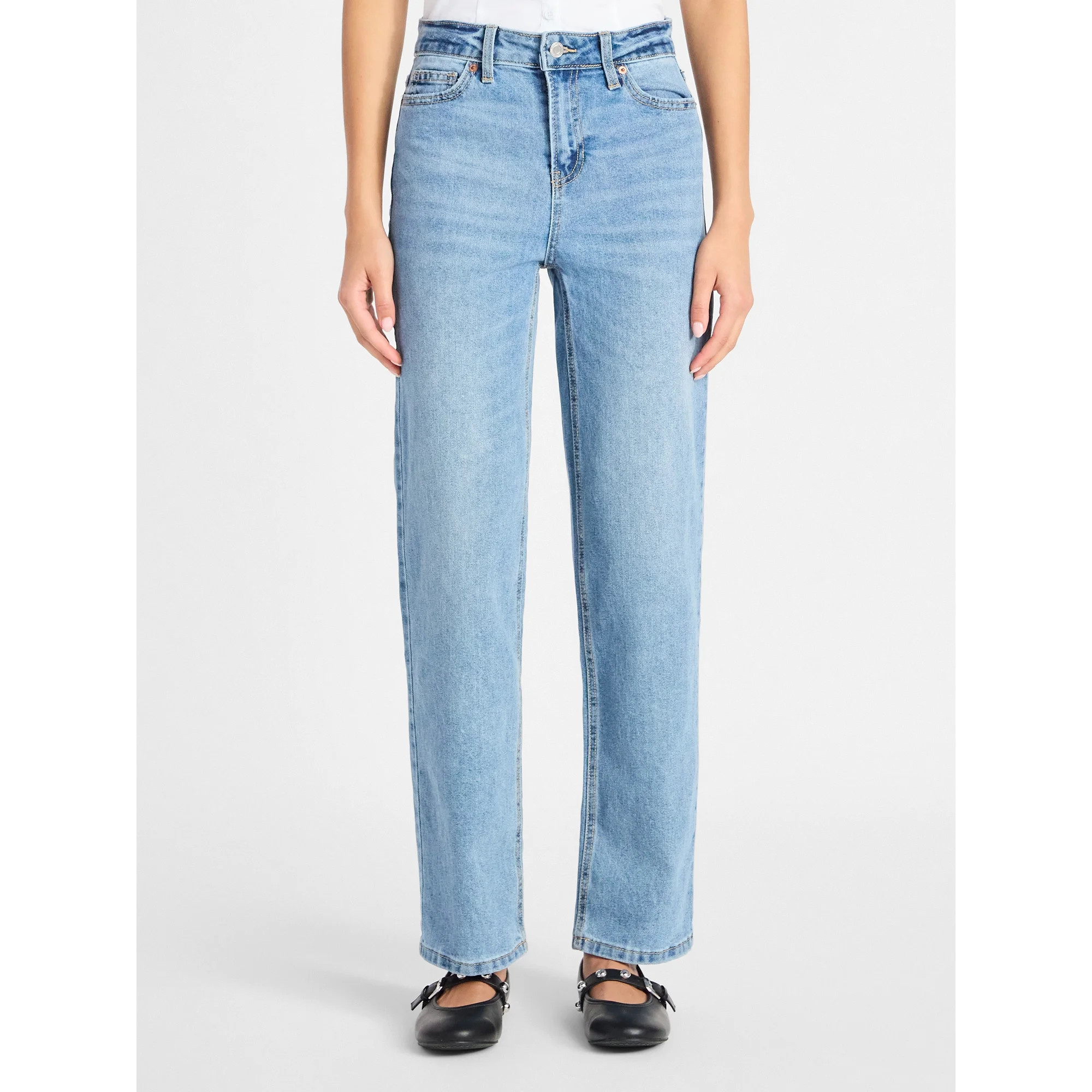 No Boundaries High-Rise Straight Leg Jeans, 30" Inseam, Women’s - Walmart.com | Walmart (US)