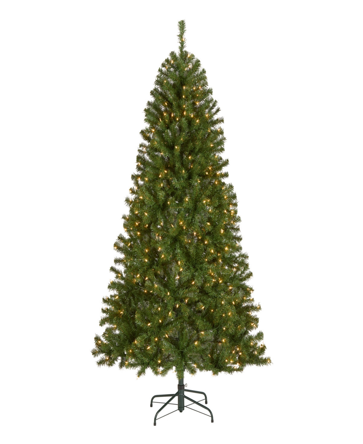 National Tree 6.5' North Valley Spruce Hinged Tree with 450 Clear Lights - Green | Macy's