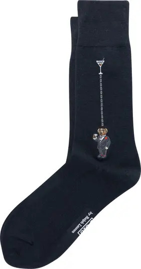 Polo Ralph Lauren Martini Bear Embroidered Dress Socks | Nordstrom | Nordstrom