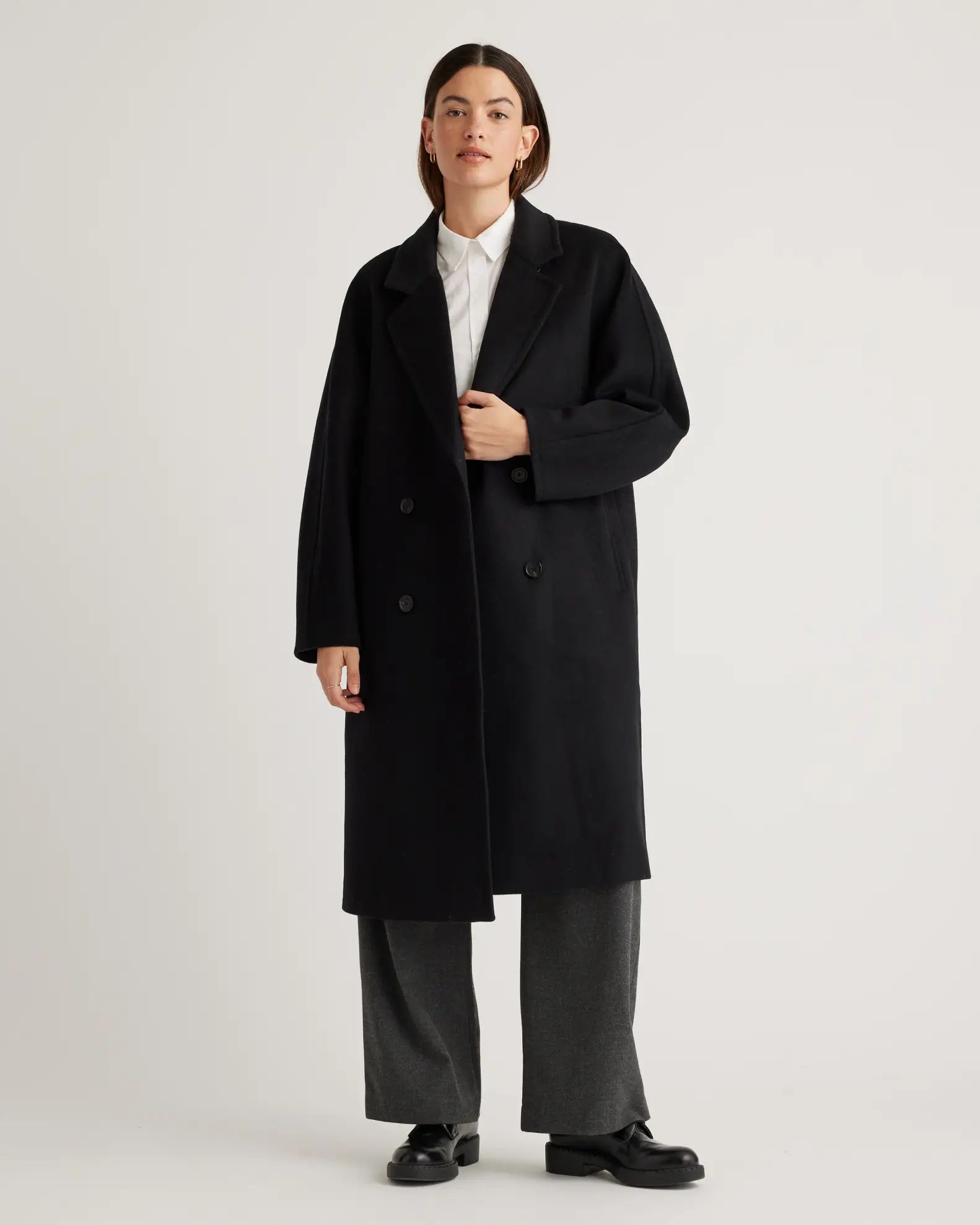 Italian Wool Double-Breasted Slouch Coat | Quince