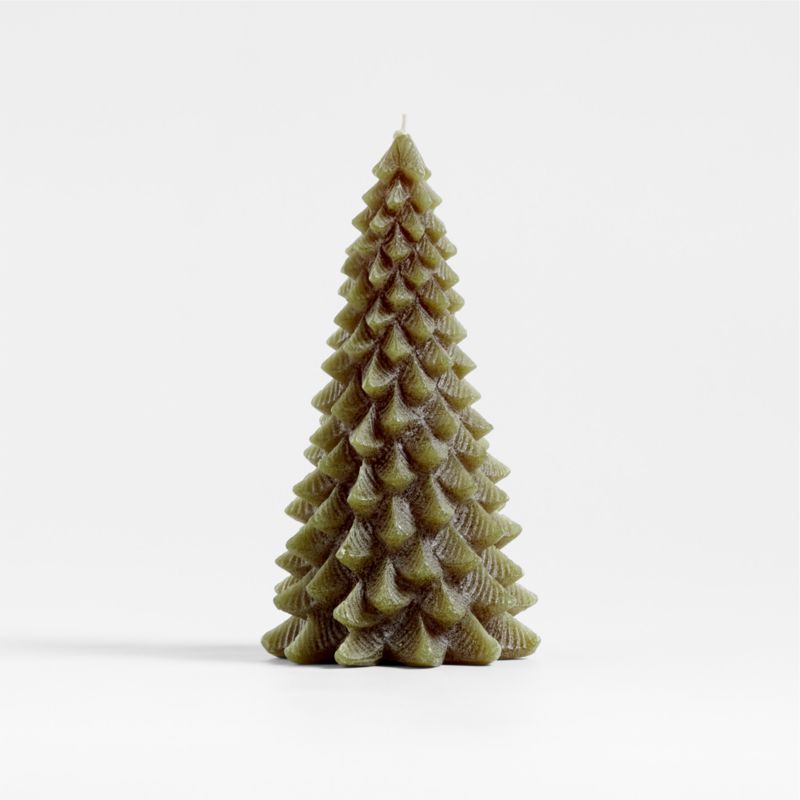 8" Green Pine Christmas Tree Candle + Reviews | Crate & Barrel | Crate & Barrel