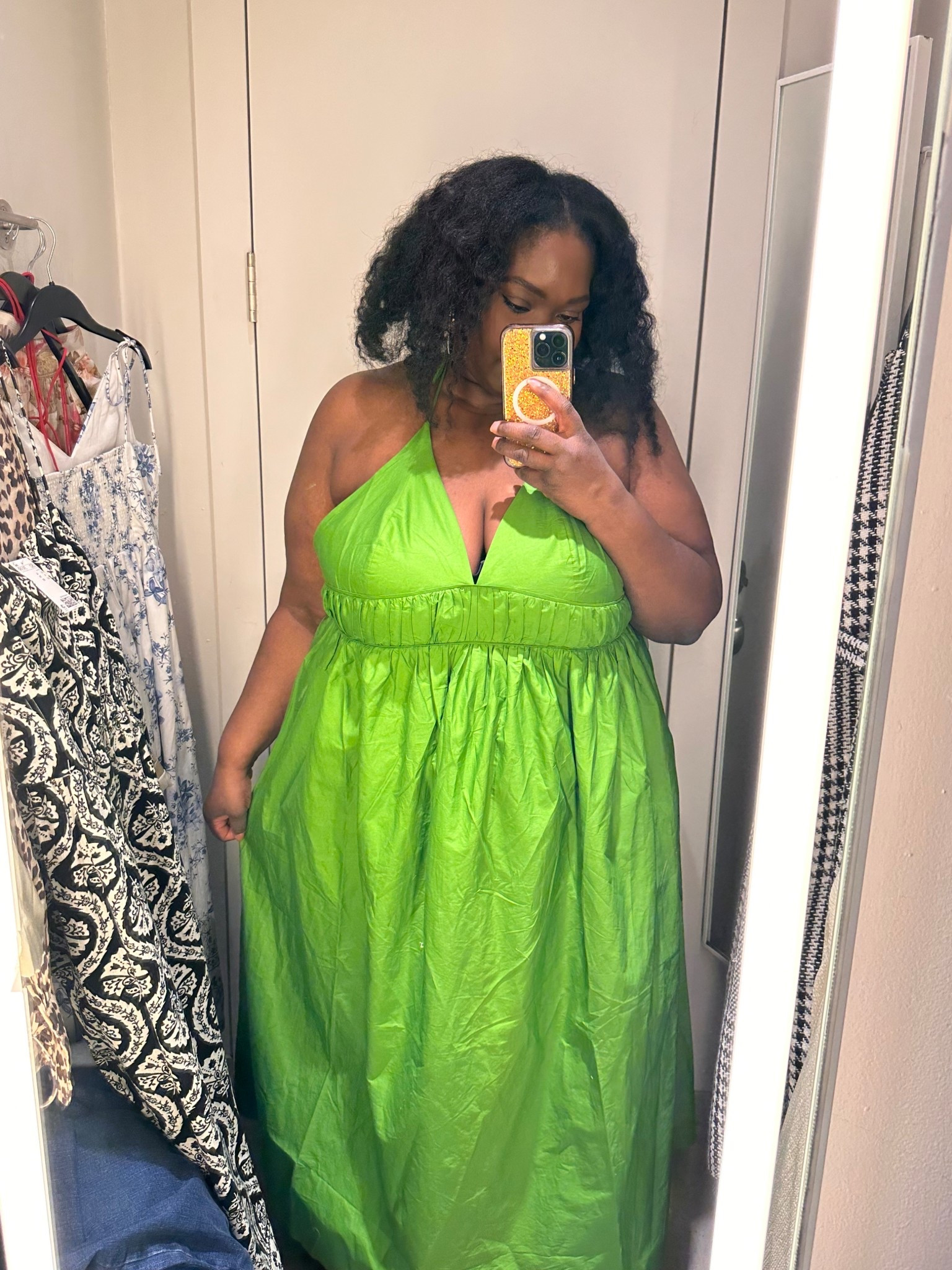Green halter dress. Spring outfit. Wearing an XL

#LTKMidsize #LTKPlusSize #LTKOver40