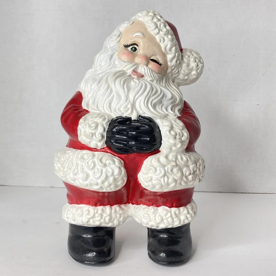 Vintage Ceramic Atlantic Mold Winking Red 9 Santa Claus - Etsy | Etsy (US)