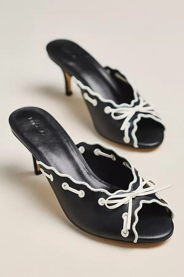Maeve Contrast Scalloped Mules | Anthropologie (US)